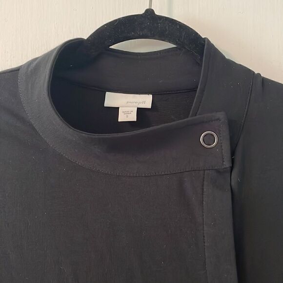 J. Jill Pure Jill black snap front soft jacket in refined French terry size S - Picture 4 of 7